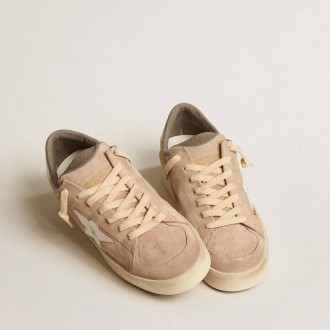Golden Goose Stardan In Old Rose Suede With White Leather Star And Heel Tab Golden Goose Stardan In Old Rose Suede With White Leather Star And Heel Tab