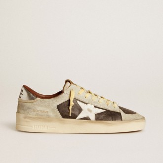 Golden Goose Stardan In Suede And Leather With Leather Star And Metallic Heel Tab