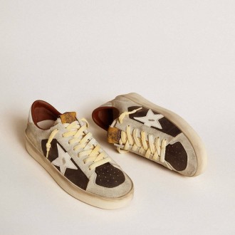 Golden Goose Stardan In Suede And Leather With Leather Star And Metallic Heel Tab