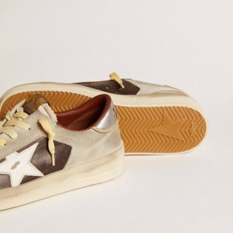 Golden Goose Stardan In Suede And Leather With Leather Star And Metallic Heel Tab
