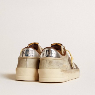 Golden Goose Stardan In Suede And Leather With Leather Star And Metallic Heel Tab
