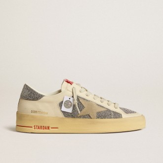 Golden Goose Stardan In Suede With Sand Star And Silver Swarovski Crystal Inserts