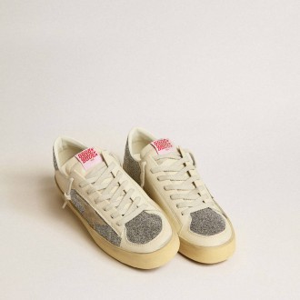 Golden Goose Stardan In Suede With Sand Star And Swarovski Crystal Inserts