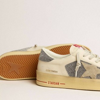 Golden Goose Stardan In Suede With Sand Star And Swarovski Crystal Inserts