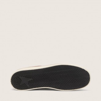 Golden Goose Stardan In White And Brick-Red Leather With Olive-Green Laminated Leather Star