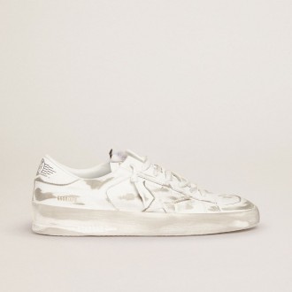 Golden Goose Stardan In White Leather With White Leather Star And Heel Tab