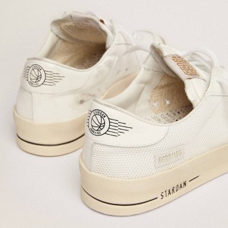 Golden Goose Stardan In White Mesh With Black Suede Star Golden Goose Stardan In White Mesh With Black Suede Star