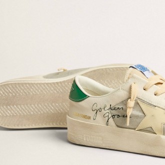 Golden Goose Stardan In White Nappa Leather With Cream-Colored Leather Star