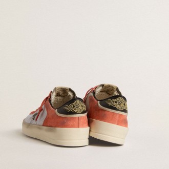 Golden Goose Stardan Ltd In Coral-Colored Suede And Mesh With Black Leather Star