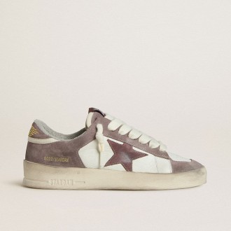Golden Goose Stardan Ltd In Nappa Leather And Suede With Mauve Suede Star And Lavender Suede Heel Tab