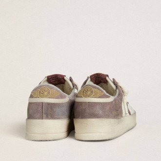 Golden Goose Stardan Ltd In Nappa Leather And Suede With Mauve Suede Star And Lavender Suede Heel Tab Golden Goose Stardan Ltd In Nappa Leather And Suede With Mauve Suede Star And Lavender Suede Heel Tab