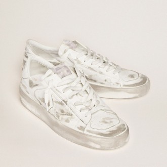 Golden Goose Stardan In White Leather With Lived-In Treatment Golden Goose Stardan In White Leather With Lived-In Treatment