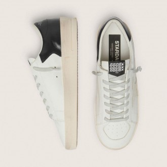 Golden Goose Stardan With Star In Ice-Gray Suede And Blu-Navy Heel Tab