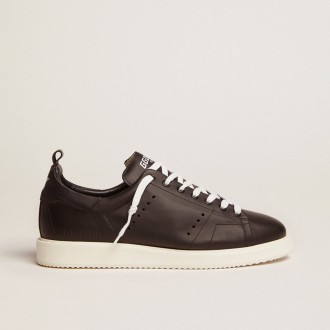 Golden Goose Starter In Leather With Star Printed On The Heel Tab