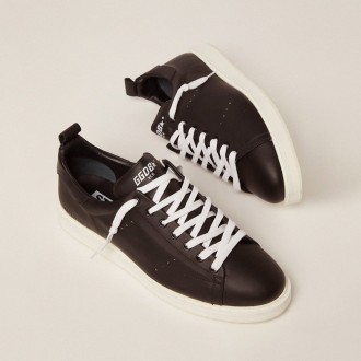 Golden Goose Starter In Leather With Star Printed On The Heel Tab Golden Goose Starter In Leather With Star Printed On The Heel Tab