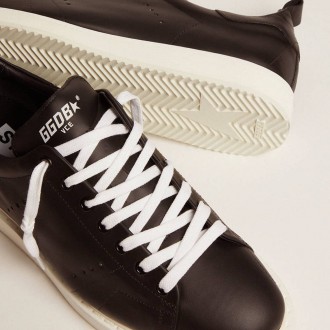 Golden Goose Starter In Leather With Star Printed On The Heel Tab Golden Goose Starter In Leather With Star Printed On The Heel Tab