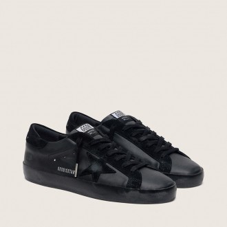 Golden Goose Super-Star In Black Nappa With Suede Details And Black Foxing Golden Goose Super-Star In Black Nappa With Suede Details And Black Foxing