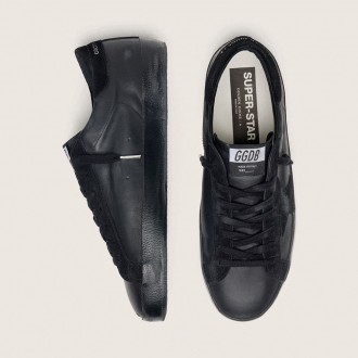 Golden Goose Super-Star In Black Nappa With Suede Details And Black Foxing Golden Goose Super-Star In Black Nappa With Suede Details And Black Foxing