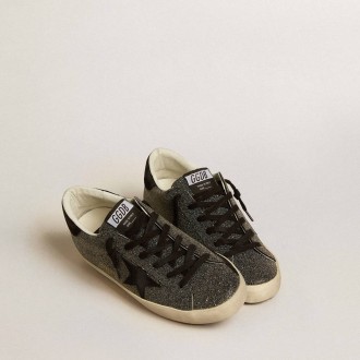 Golden Goose Super-Star In Black Swarovski Crystals With Black Suede Star Golden Goose Super-Star In Black Swarovski Crystals With Black Suede Star