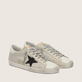 Golden Goose Super-Star In Leather With Black Star Golden Goose Super-Star In Leather With Black Star
