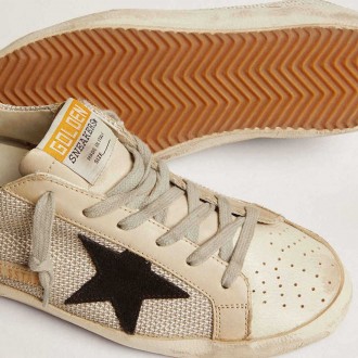 Golden Goose Super-Star In Leather With Black Star Golden Goose Super-Star In Leather With Black Star