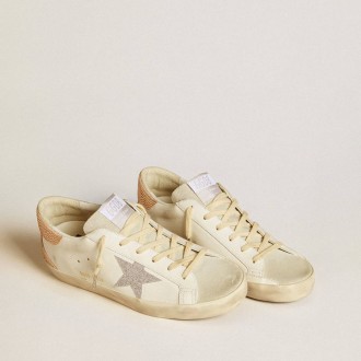 Golden Goose Super-Star In Leather With Swarovski Crystal Star And Heel Tab Golden Goose Super-Star In Leather With Swarovski Crystal Star And Heel Tab
