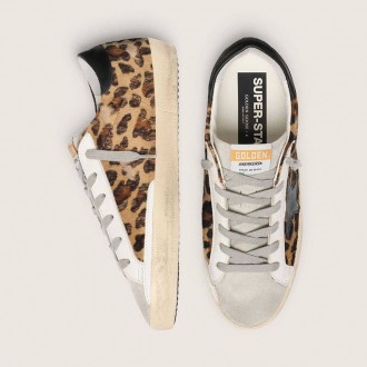 Golden Goose Super-Star In Leopard Print Leather