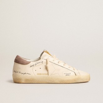 Golden Goose Super-Star In Nappa Leather With Perforated Star And Suede Heel Tab