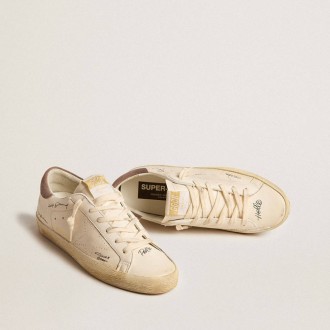 Golden Goose Super-Star In Nappa Leather With Perforated Star And Suede Heel Tab Golden Goose Super-Star In Nappa Leather With Perforated Star And Suede Heel Tab
