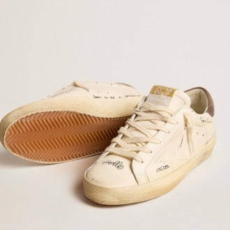 Golden Goose Super-Star In Nappa Leather With Perforated Star And Suede Heel Tab Golden Goose Super-Star In Nappa Leather With Perforated Star And Suede Heel Tab