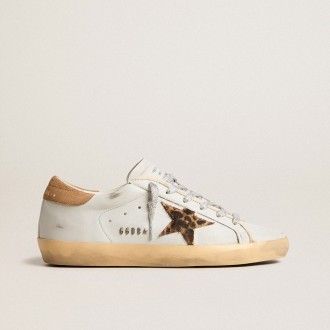Golden Goose Super-Star In Nappa Leather With Pony Skin Star And Suede Heel Tab