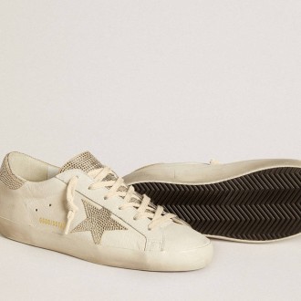 Golden Goose Super-Star In Nappa Leather With Swarovski Crystal Star And Heel Tab Golden Goose Super-Star In Nappa Leather With Swarovski Crystal Star And Heel Tab