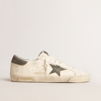 Golden Goose Super-Star In Nappa With Gray Suede Star And Heel Tab