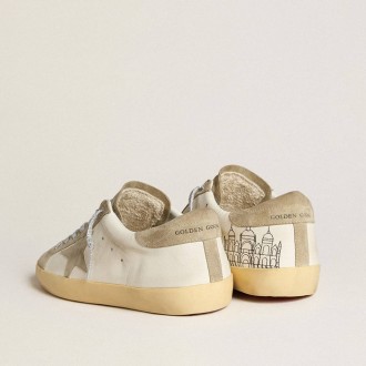 Golden Goose Super-Star In Nappa With Ice-Gray Suede Star And Black Embroidery Golden Goose Super-Star In Nappa With Ice-Gray Suede Star And Black Embroidery