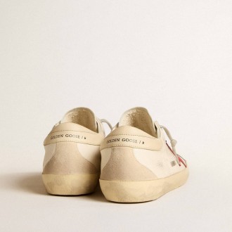 Golden Goose Super-Star In Nappa With Red Star And Cream Leather Heel Tab