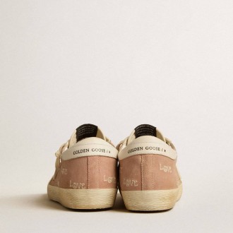 Golden Goose Super-Star In Powder-Pink Suede With Cream Leather Star