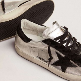Golden Goose Super-Star In Silver Leather