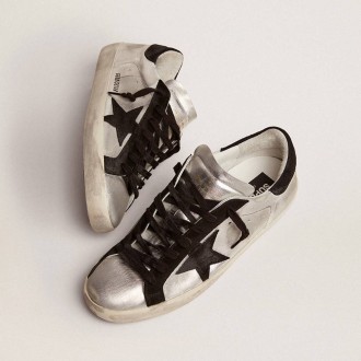 Golden Goose Super-Star In Silver Leather