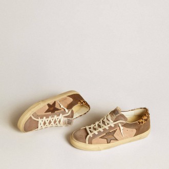Golden Goose Super-Star In Suede With Leather Star And Pony Skin Heel Tab