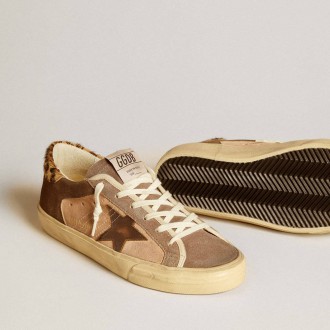 Golden Goose Super-Star In Suede With Leather Star And Pony Skin Heel Tab