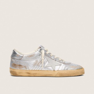 Golden Goose Super-Star Lab In Metallic Nappa With Silver Tpu Star