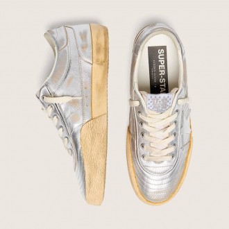 Golden Goose Super-Star Lab In Metallic Nappa With Silver Tpu Star Golden Goose Super-Star Lab In Metallic Nappa With Silver Tpu Star