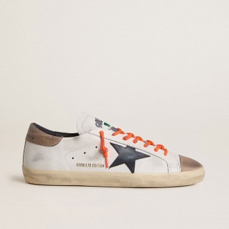 Golden Goose Super-Star Ltd In Leather With Black Leather Star And Beige Leather Heel Tab Golden Goose Super-Star Ltd In Leather With Black Leather Star And Beige Leather Heel Tab