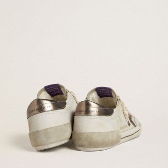 Golden Goose Super-Star Ltd In Suede With Brown Leather Star And Metallic Leather Heel Tab Golden Goose Super-Star Ltd In Suede With Brown Leather Star And Metallic Leather Heel Tab