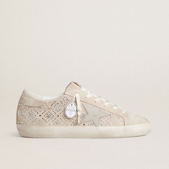 Golden Goose Super-Star Ltd In Suede With Swarovski Crystals And Ice-Gray Leather Star Golden Goose Super-Star Ltd In Suede With Swarovski Crystals And Ice-Gray Leather Star