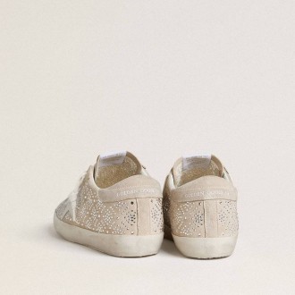 Golden Goose Super-Star Ltd In Suede With Swarovski Crystals And Ice-Gray Leather Star Golden Goose Super-Star Ltd In Suede With Swarovski Crystals And Ice-Gray Leather Star