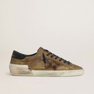 Golden Goose Super-Star Ltd In Waxed Suede With Python-Print Star And Nappa Leather Heel Tab Golden Goose Super-Star Ltd In Waxed Suede With Python-Print Star And Nappa Leather Heel Tab