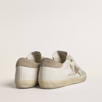 Golden Goose Super-Star Ltd With Beige Suede Star And Heel Tab And Floral Embroidery