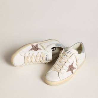 Golden Goose Super-Star Ltd With Multicolor Glitter Star And Suede Heel Tab Golden Goose Super-Star Ltd With Multicolor Glitter Star And Suede Heel Tab