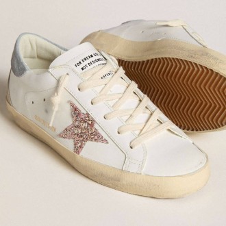 Golden Goose Super-Star Ltd With Multicolor Glitter Star And Suede Heel Tab Golden Goose Super-Star Ltd With Multicolor Glitter Star And Suede Heel Tab